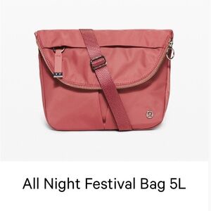 Lululemon All Night Festival Bag 5L Cherry Tint